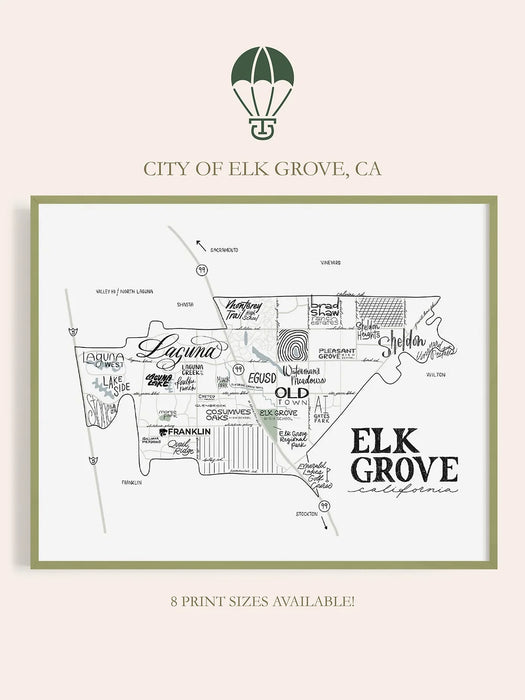 Elk Grove Map Print