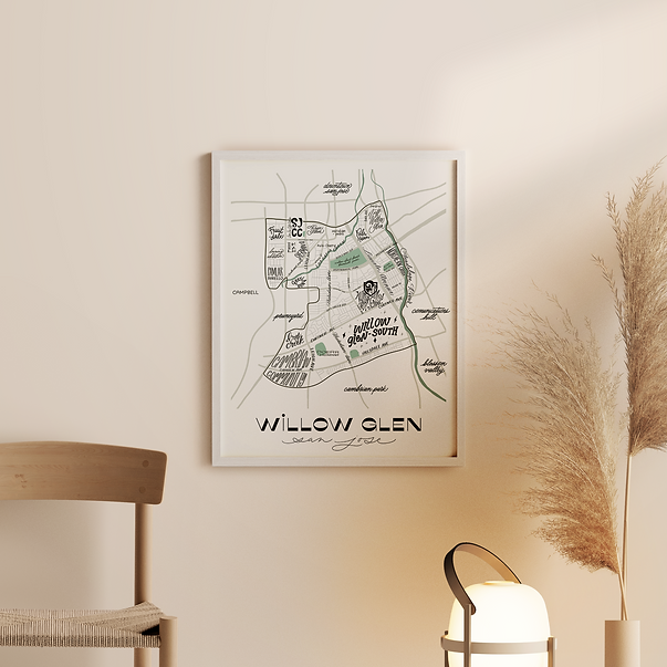 Willow Glen Map Print