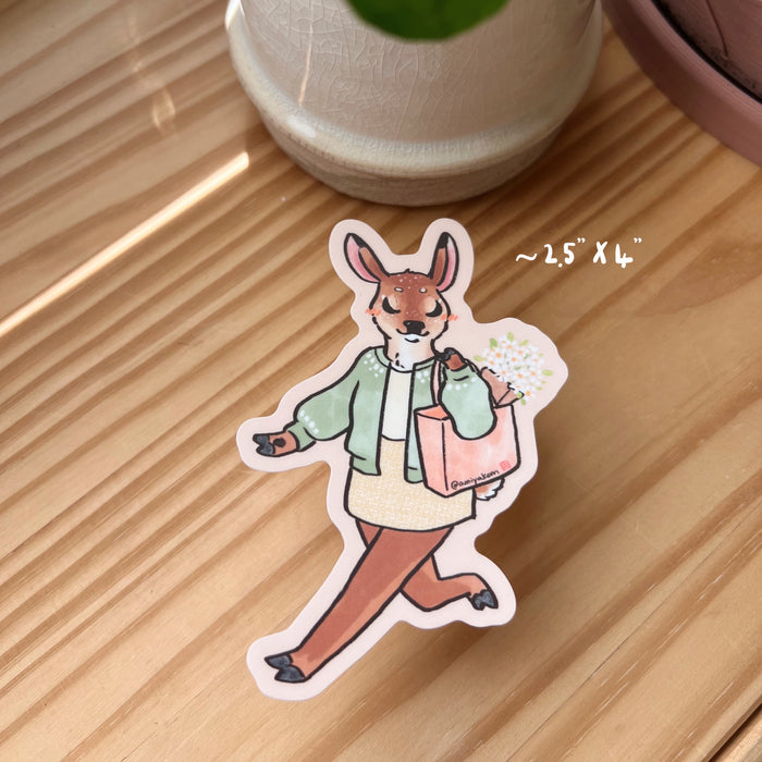 Shopping Deer Sticker