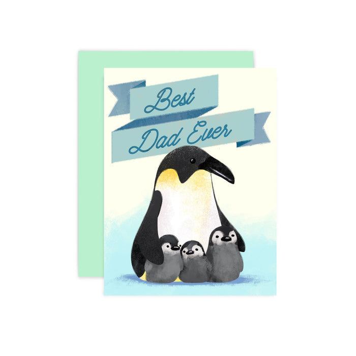 Best Dad Penguins Card