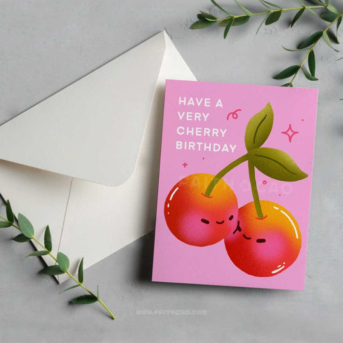 CHERRY BIRTHDAY CARD