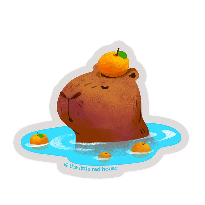 Chill Capybara Onsen Clear Sticker