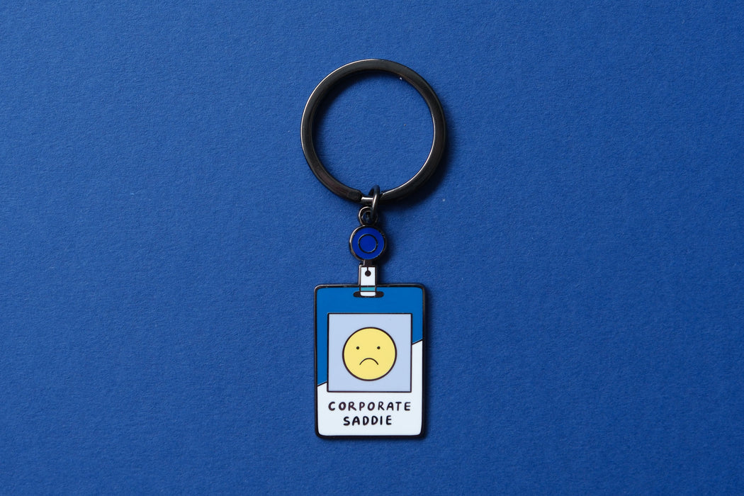 Corporate Saddie Enamel Keychain