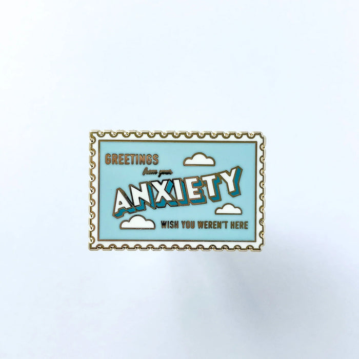 Anxiety Postcard Pin