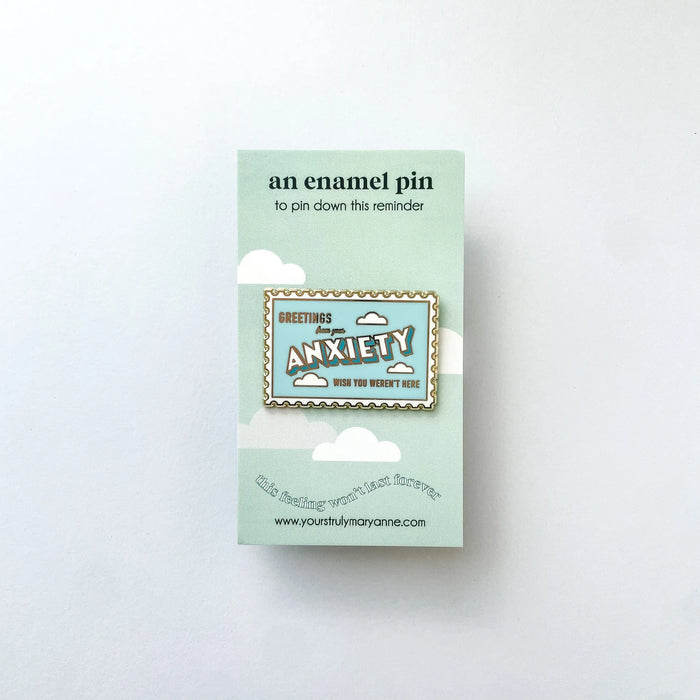 Anxiety Postcard Pin