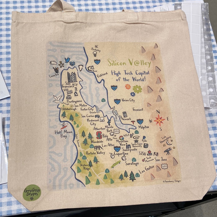 Silicon Valley Map Tote Bag