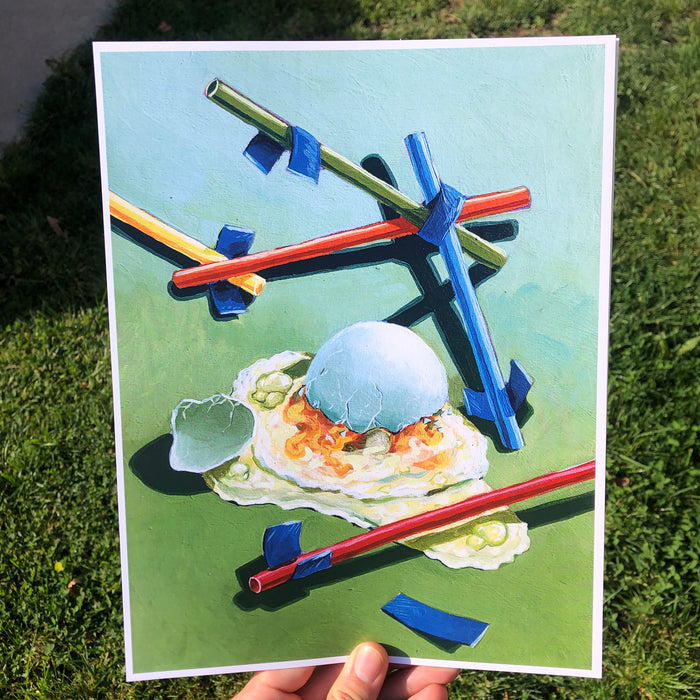 Failed Egg Drop Art Print