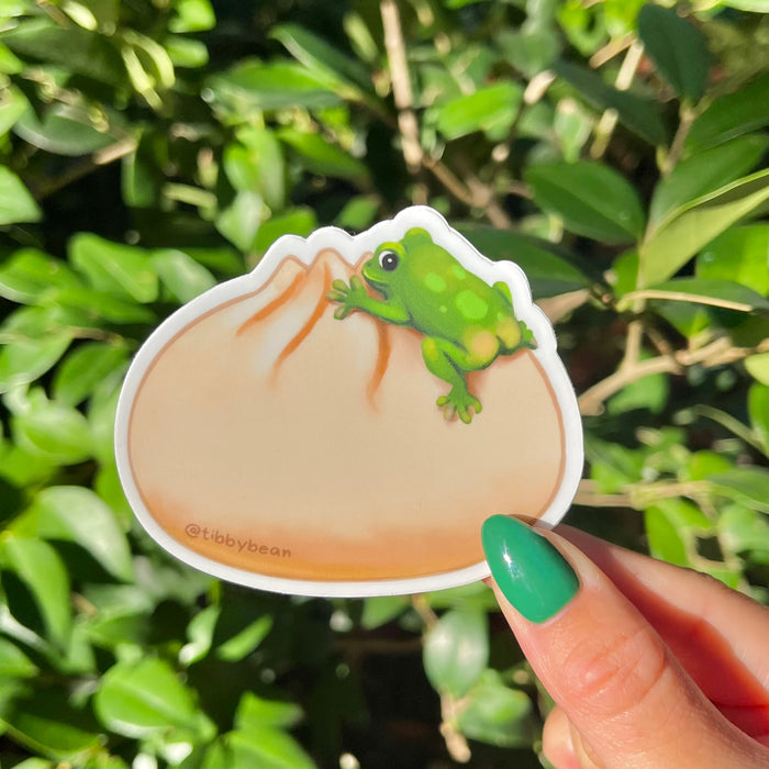 Frog on Bao Bun Sticker