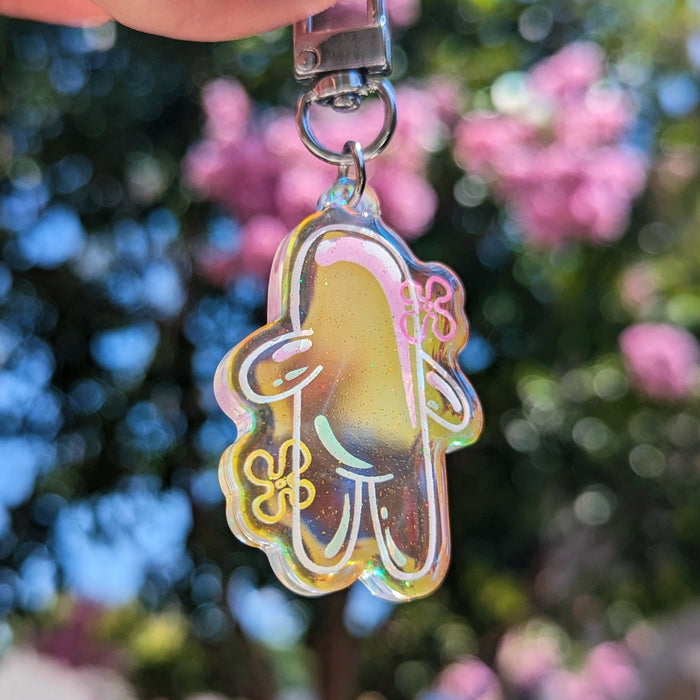 Bubble Buddy Holographic Glitter Keychain