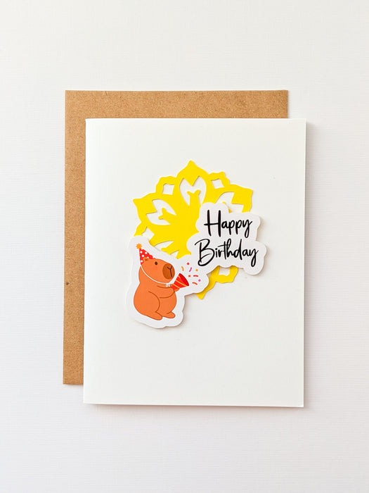 Capybara Birthday | Handcrafted Card