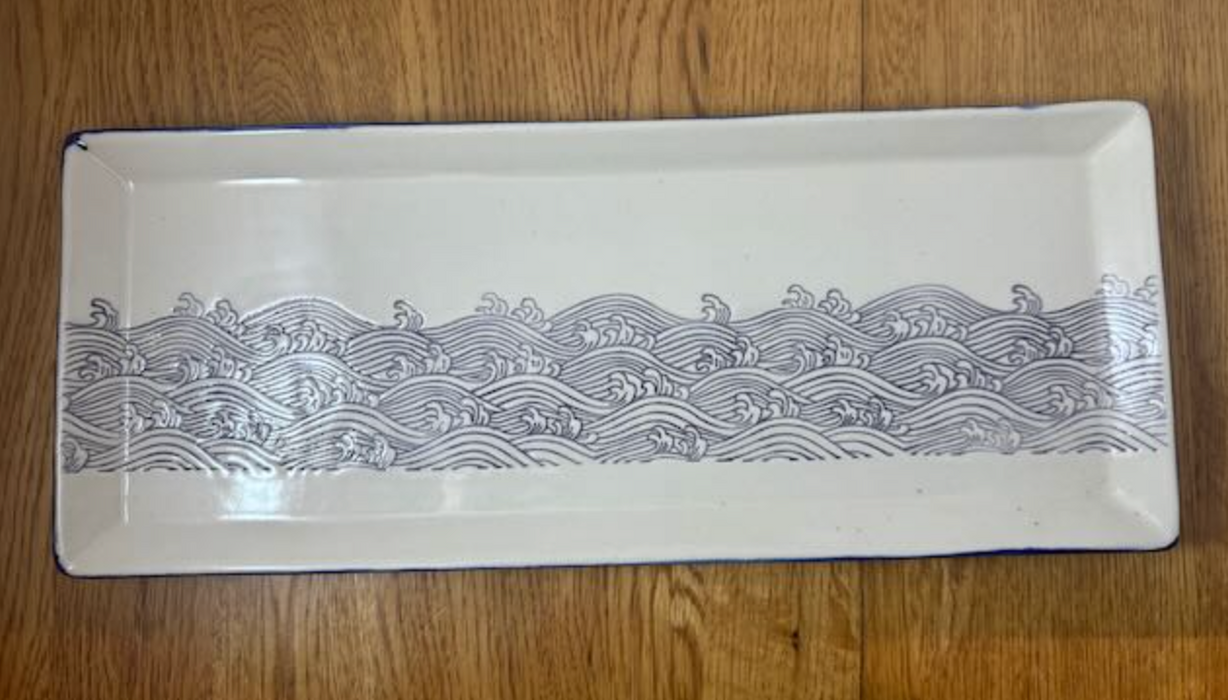 Rectangular Dish Platter with Waves