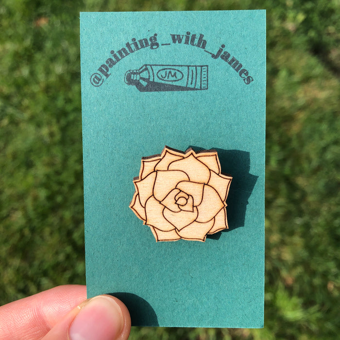 Wooden Succulent Pin