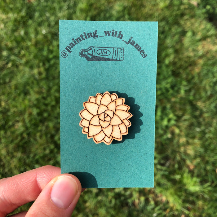 Wooden Succulent Pin