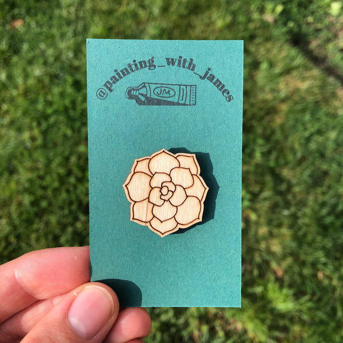 Wooden Succulent Pin