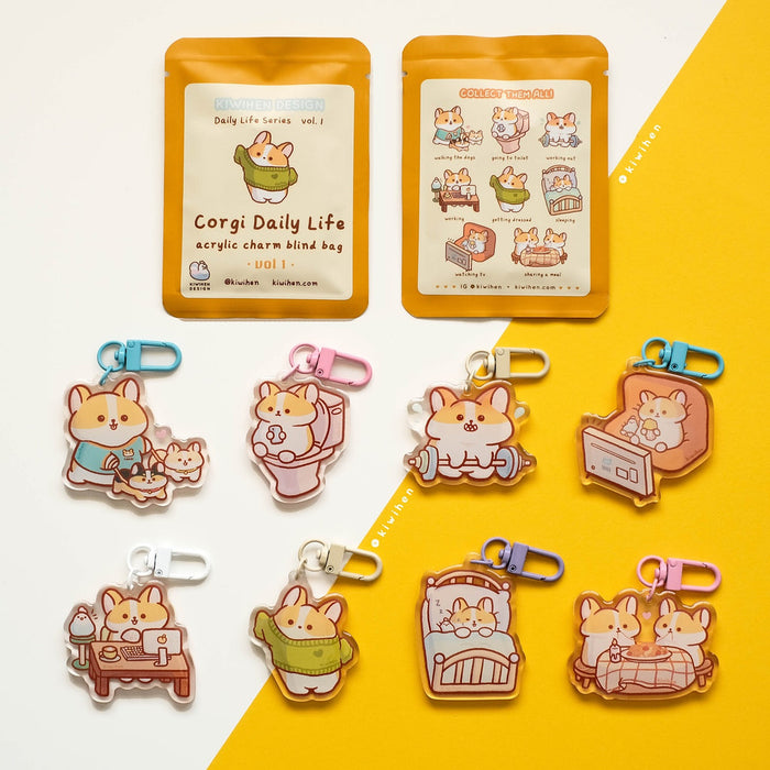 Corgi Daily Life Acrylic Charm Blind Bag