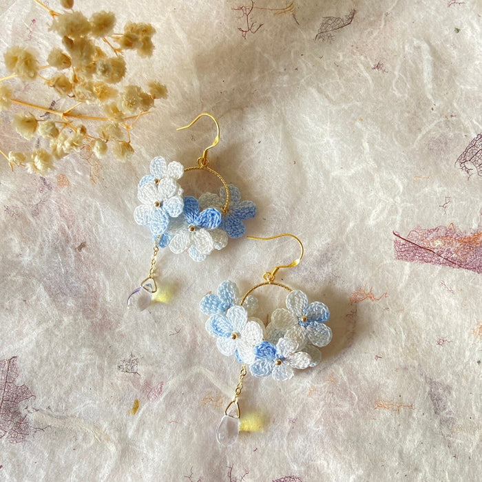 Handmade MicroCrochet Gradient Floral Earrings (12 flowers)