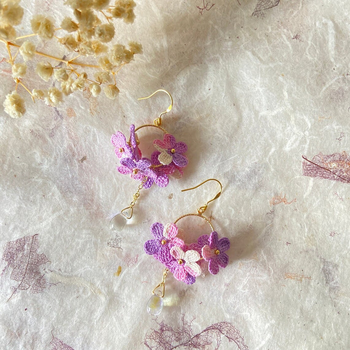 Handmade MicroCrochet Gradient Floral Earrings (12 flowers)