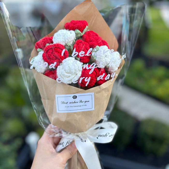 Handmade Crochet Spray Roses Bouquet