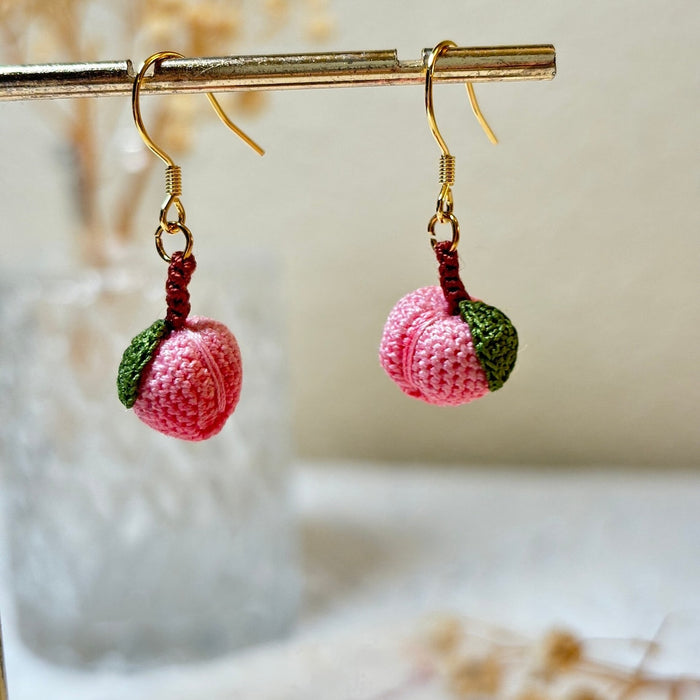 Handmade MicroCrochet Peach Earrings