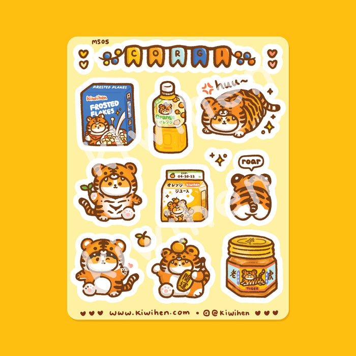 Tiger Corgi Sticker Sheet