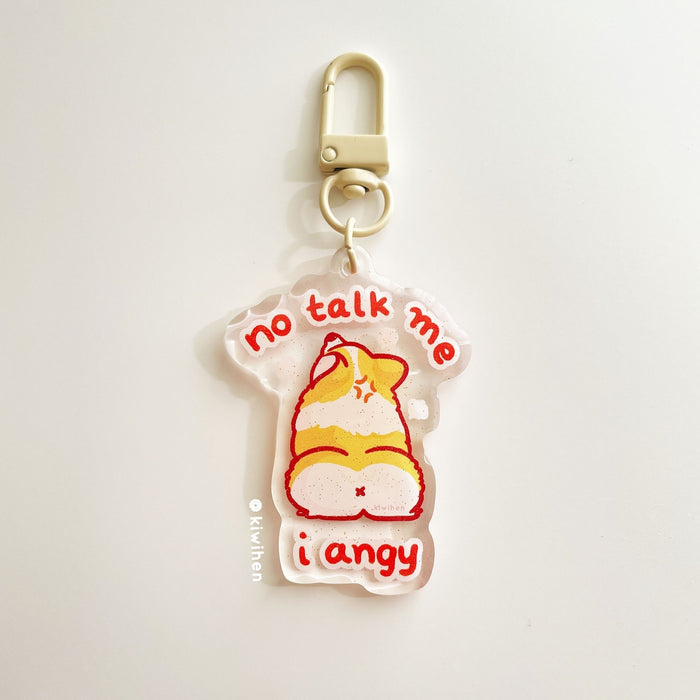 No Talk Me I Angy Corgi Acrylic Charm