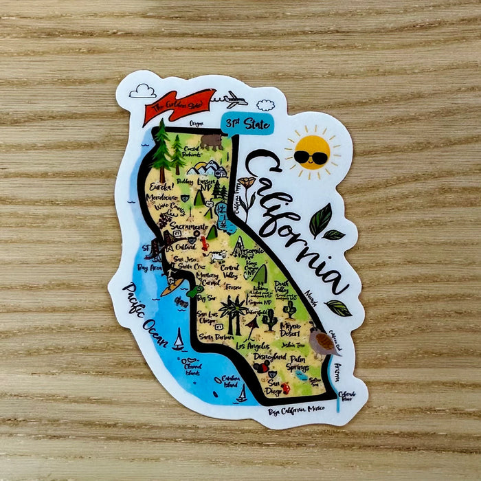 California State Map Vinyl Sticker