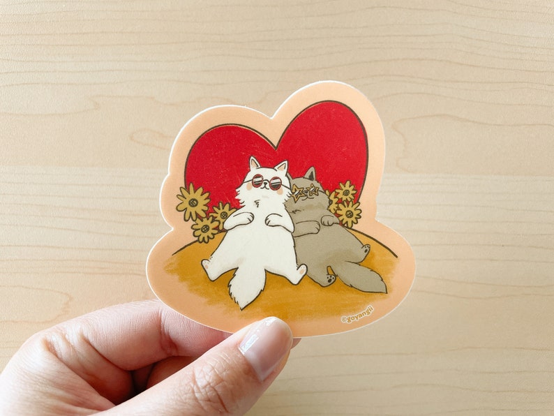 BFF Cats Waterproof Vinyl Sticker