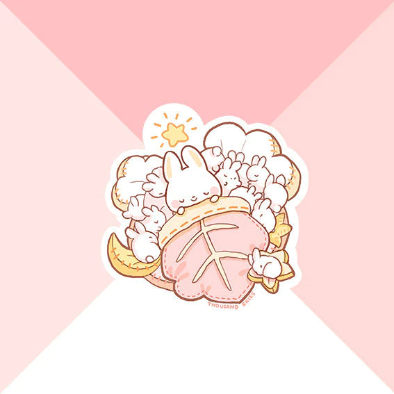 Vinyl Sticker Sleeping Bunnies