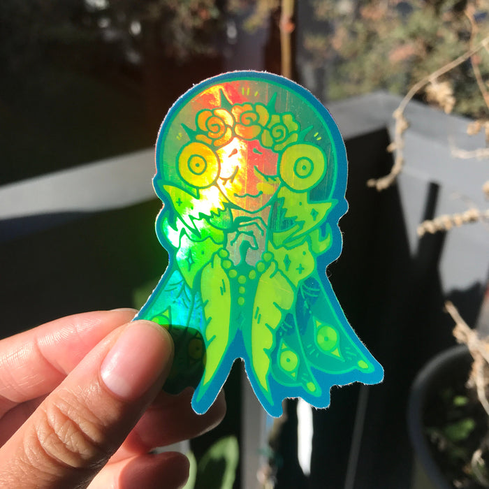 Praying Mantis Holographic Sticker