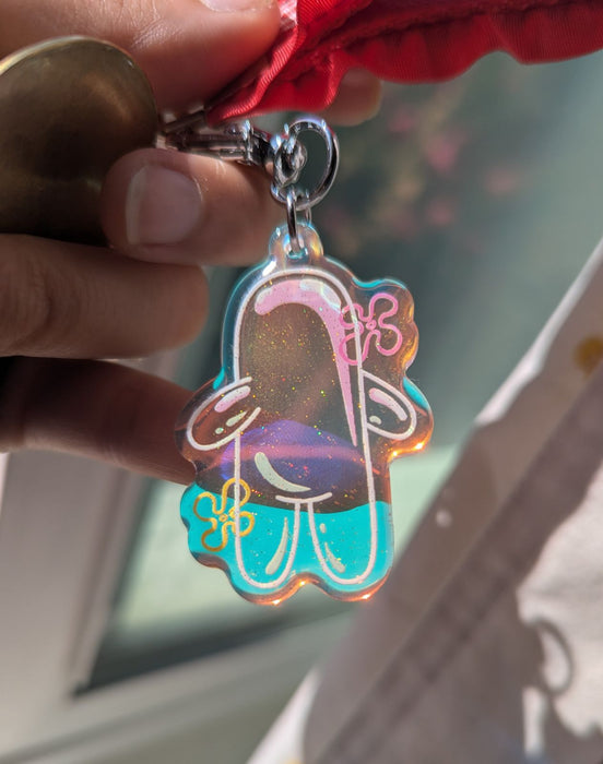 Bubble Buddy Holographic Glitter Keychain