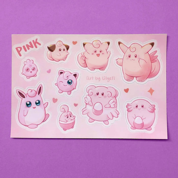 Pink Cuties Sticker Sheet