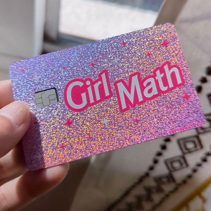 Girl Math Barbie Glitter Card Skin Sticker