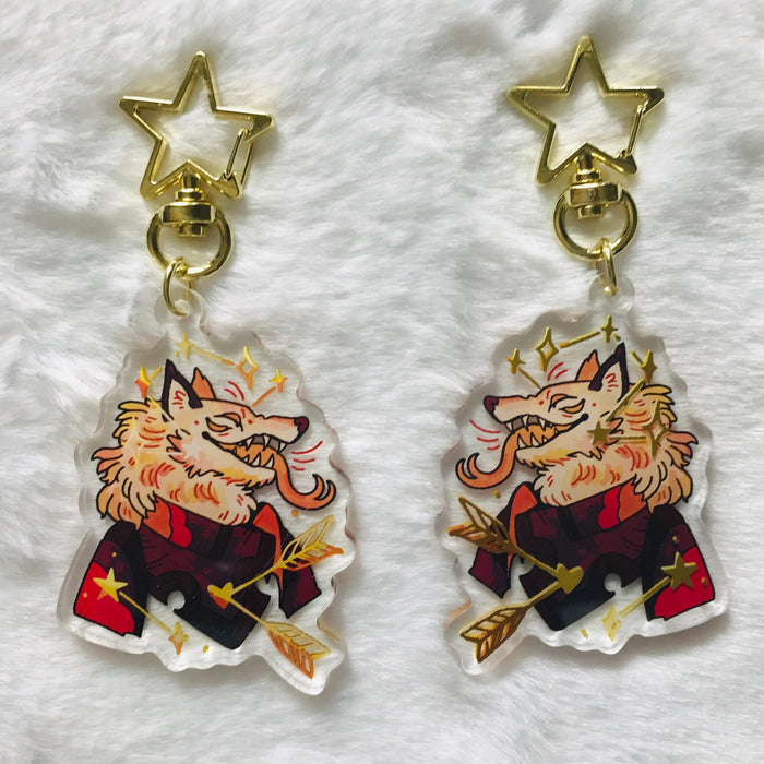 Wolf Knight Gold Foil Keychain